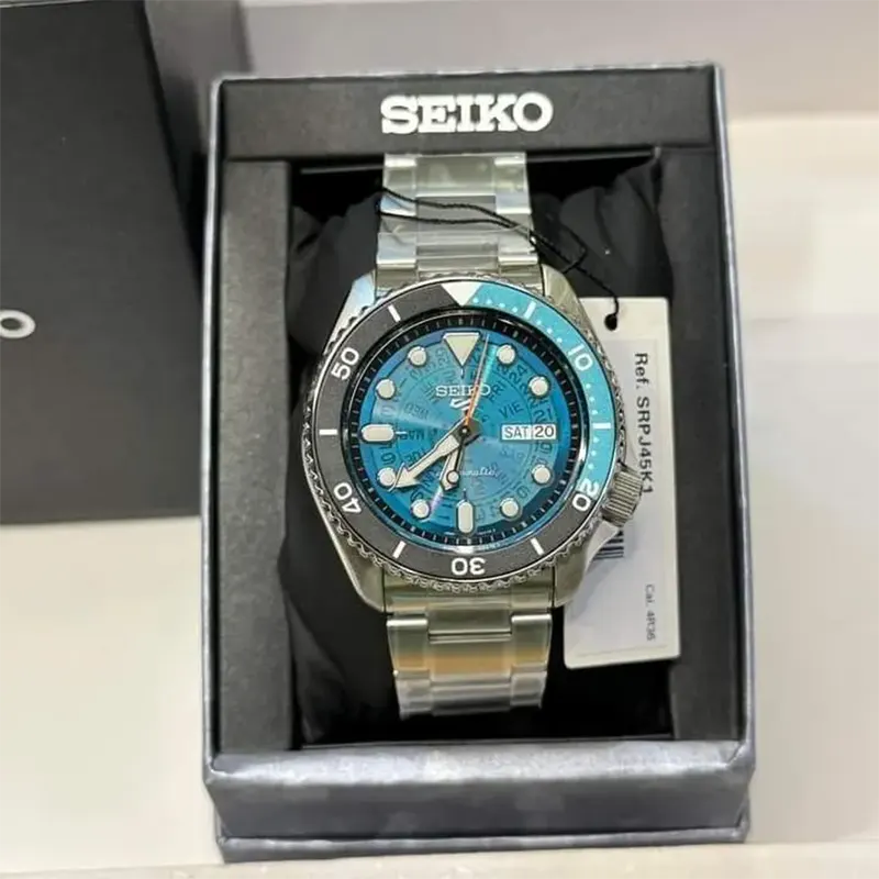 Seiko 5 Sports SKX Skeleton 'Time Sonar' Dial Men's Watch- SRPJ45K1